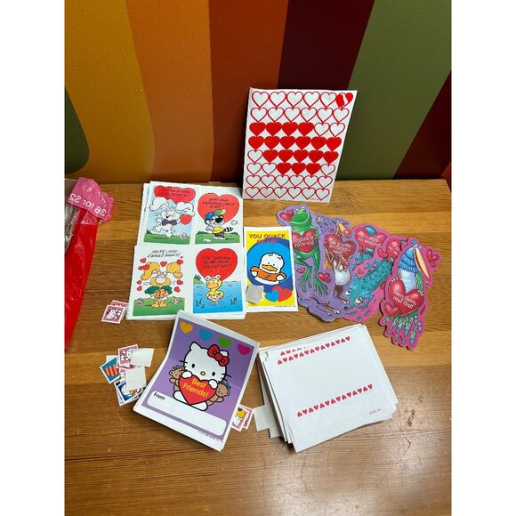 Vintage Valentine’s Day cards PJfunny bunny hello kitty opened - some missing - Picture 1 of 7